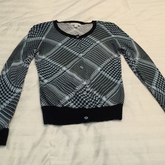 New York & Company Light Blue/Black/White Cardigan - Picture 6 of 6